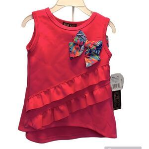 New Chic scuba knit bike set, knockout pink, 2T